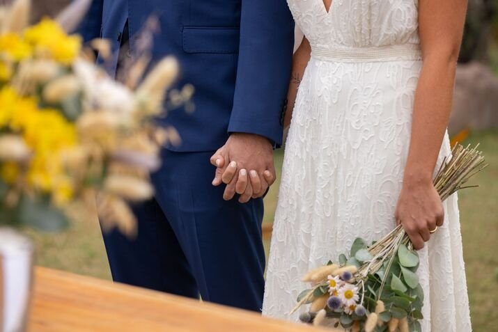 Small wedding reception with elegant table decorations and close family and friends